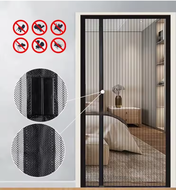 Hands-Free Magnetic Screen Door - Anti-Mosquito Mesh Door